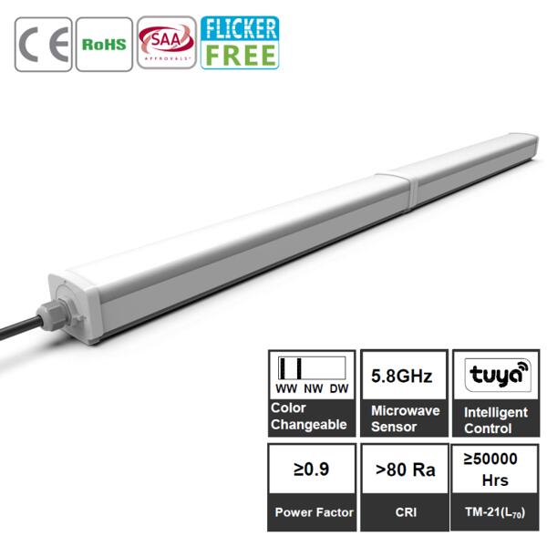 Linkable LED Tri-proof light IP66 40W 60W LED Shop lights 4ft 5ft